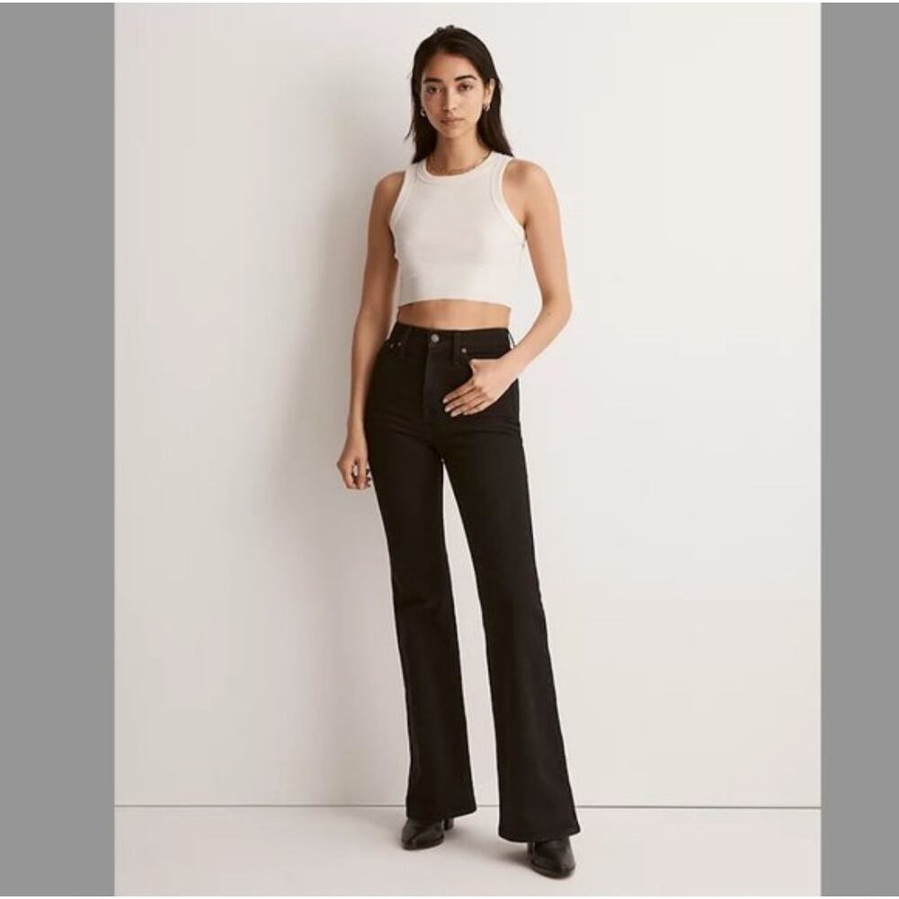 Madewell The Perfect Vintage Flare Jeans Size 29 Tall Black High Rise Denim